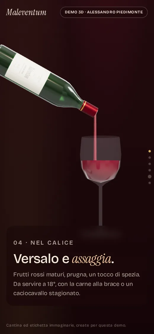Su smartphone: la bottiglia che versa il vino nel calice